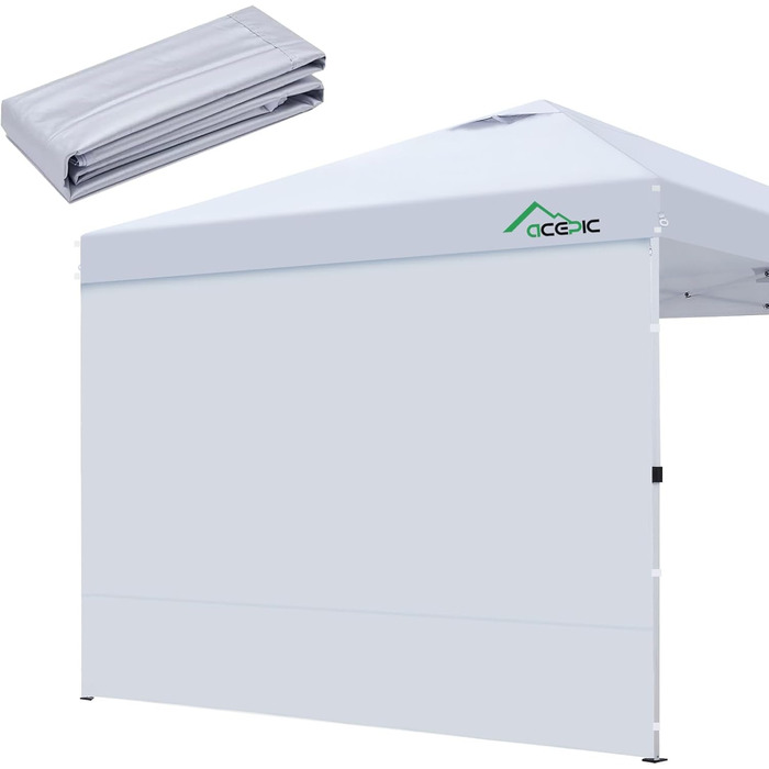 3 Side Walls for 3x3M Gazebo, Gazebo Side Wall for Garden Gazebo and Pop-Up Gazebo with Velcro, 210D Waterproof, Without Awning (White, 1 Side Wall)
