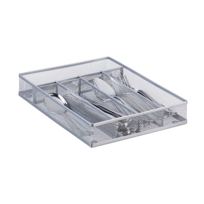 Relaxdays Cutlery Box Metal Mesh M