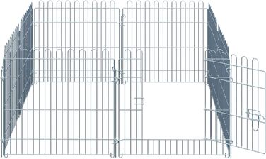 Клітка-загон для цуценят PawHut 8-секційний, срібна, 63 x 60 см