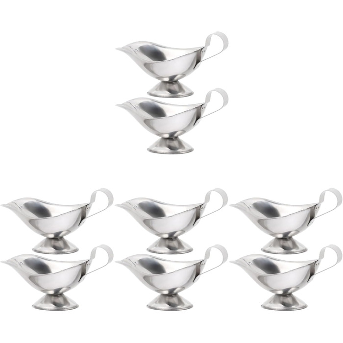 8-Piece Juice Boat Sauce Containers, Sauce Cups, Sauce Dishes, Large Sauce Dishes with Spout, Sauce Pots, Sauce Cups, Metal, Sauce Bowls, Serving Bowls, Sauce Jugs, Sauce Containers