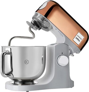 Кухонна машина Kenwood kMix Editions KMX760BC, 1000 Вт, чаша 5 л з нержавіючої сталі, набір для кондитерських виробів, захист від бризок, колір Rose Gold