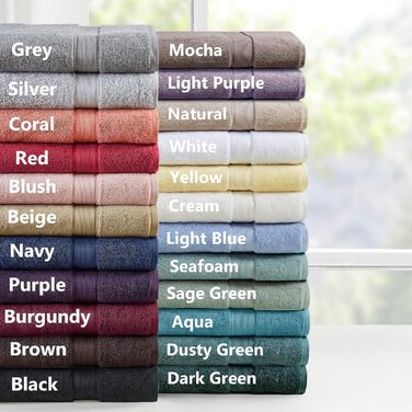 Madison Park GSM 100% Cotton Piece Luxury Absorbent Hotel Bath Towel Set, 800 g/m², 100% Cotton, Blush, Assorted Sizes