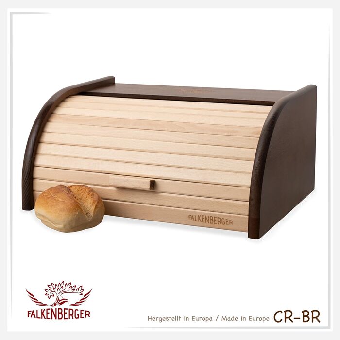 Brotbox FALKENBERGER з бука, 38x28x18 см, XL, традиційна, ручної роботи (колір: коричневий)