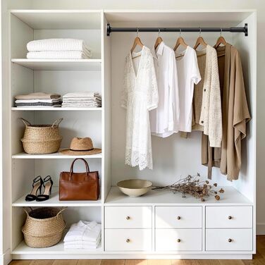 Штанга для карнизи без свердління, 100-230 см, регульована телескопічна штанга для душу, вікна та балкону (діаметр 25 мм, чорний)