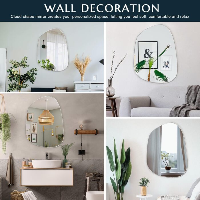 Круглий дзеркало на стіну без рамки 40 см, HD скло, сучасний дизайн. Самоклеючий, для ванної, вітальні, спальні, коридору.