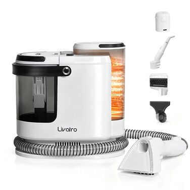 Апарат для чищення м'яких меблів та килимів: волого-пилосос 15 kPa, бак 1.6 л, компактний пароочисник, самоочищення, для дому та авто