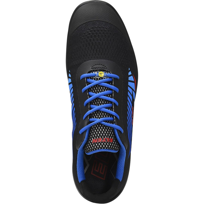 Робочі черевики ELTEN Larkin XXSports Black-Blue Low ESD S1, текстиль, сталевий капок, легкі, спортивні, чорні (40 EU), для жінок та чоловіків