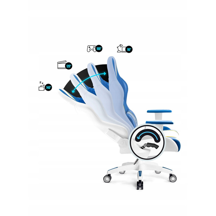 Ігрове крісло Diablo Chairs X-One 2.0, екошкіра, біле