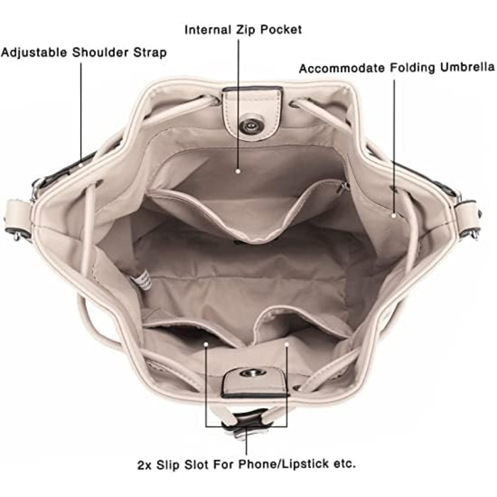 Сумка жіноча AFKOMST бежева: легка сумка на плече, велика м'яка сумка-шопер з двома ремінцями