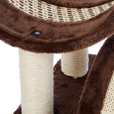 Kerbl Scratching Post Safari (Height 60 cm, with lying cushion, curved scratching board and lying basin, base plate 38 x 38 cm) 82529