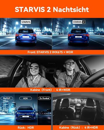 Автомобільний відеореєстратор VANTRUE N5 з сенсором STARVIS 2, 4-канальний (2.7K + 3x1080P), передня, задня та внутрішні камери