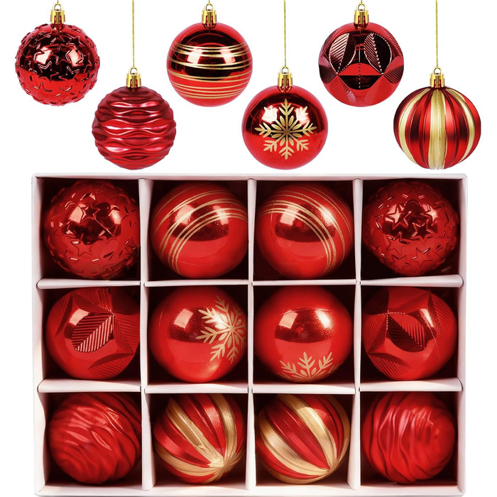 Набір прикрас для ялинки 30 шт. 6 см, пластикові кулі, темно-синій та білий колір, новорічний декор