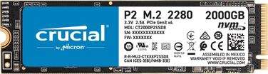 SSD Crucial P2 2TB M.2 PCIe Gen3 NVMe - внутрішній накопичувач, 2400 МБ/с