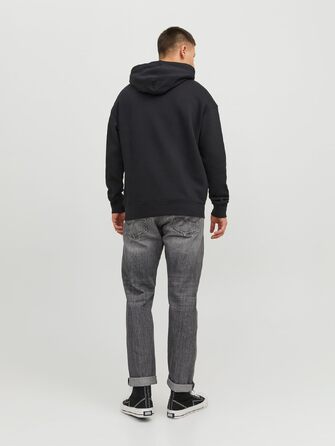 Чоловічий худі Jack & Jones JJestar JJ Sweat Hood, Relaxed Fit, чорний, розмір XXL