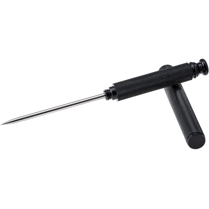 Stainless steel ice pick with safety cover, pick tool for breaking ice, non-slip grip for easy handling (black)