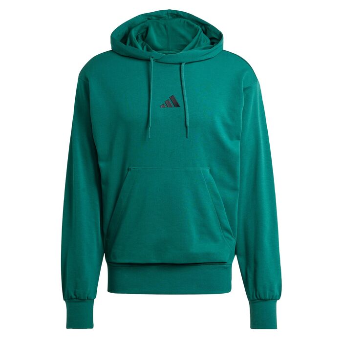 Чоловічий худі adidas Essentials Feelcozy French Terry з капюшоном, Collegiate Green / Black, розмір S