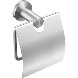 CASEWIND Toilet Paper Holder with Cover, Brushed Tissue Paper Holder, Drawn Stainless Steel Bathroom Toilet Roll Holder Wall Mount Silver