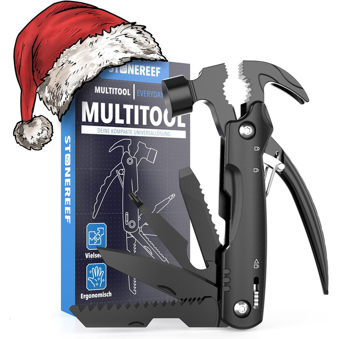Мультитул 12 в 1: мультиінструмент з нержавіючою сталею, плоскогубцями, викрутками, ножем та пилкою – ідеальний для кемпінгу, відпочинку на природі та майстерні – подарунок для чоловіків
