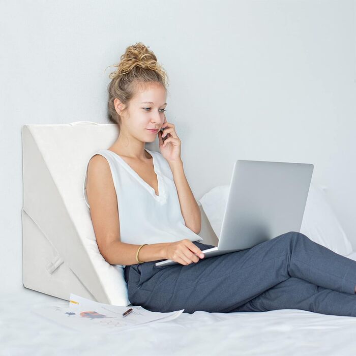 Подушка для читання GOPLUS з піною з пам'яті, 54x32x50,5 см, біла