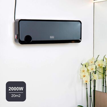 Керамічний нагрівач для ванної кімнати Black+Decker BXWSH2000E з цифровим термостатом, програмуванням, пультом ДУ та LED-дисплеєм (2000W)