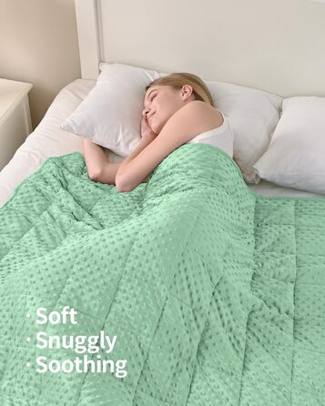 Обважнююча ковдра Mr. Sandman для дорослих Queen Size, 152x203 см, 6.8 кг, пастельно-зелена — м'яка антистрес ковдра для глибокого сну, що підтримує спокій, з можливістю прання в машині