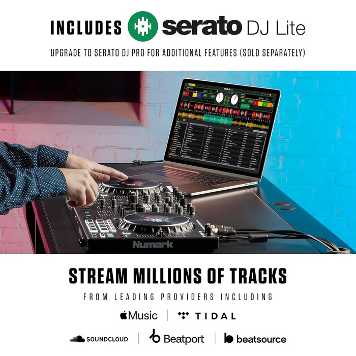 DJ контролер Numark NS4FX 4-канальний з touch-jogwheels, Pads та ефектами, Serato DJ Lite