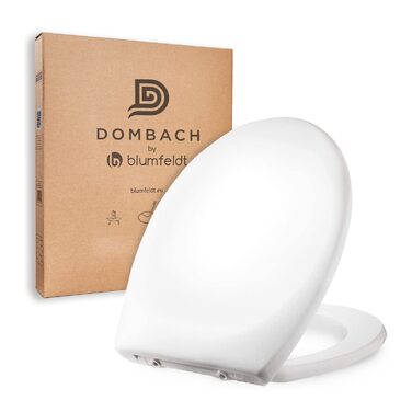 Сидіння для унітазу DOMBACH Premium з мікроліфтом (м'яке закривання), овальна форма D-подібна, біле