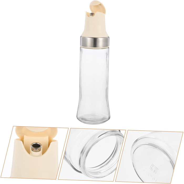 CIYODO Automatic Open and Close Oil Bottle, Auto-Vinegar Bottle, Sauce Bottle, Vinegar and Oil Spout, Sauce Bottle, Sauce Bottles, Vinegar Jar, Clear Vinegar Bottle, Silica Gel White