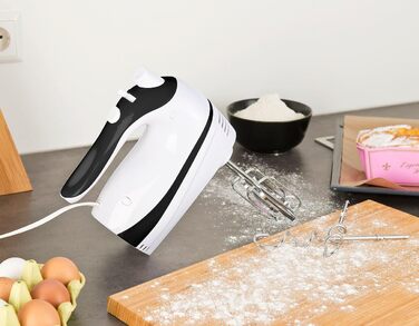 Ручний міксер Rosenstein & Söhne з 5 швидкостями та Turbo, 4 гачки, до 500 Вт (вінчик, міксер, кухонний помічник)