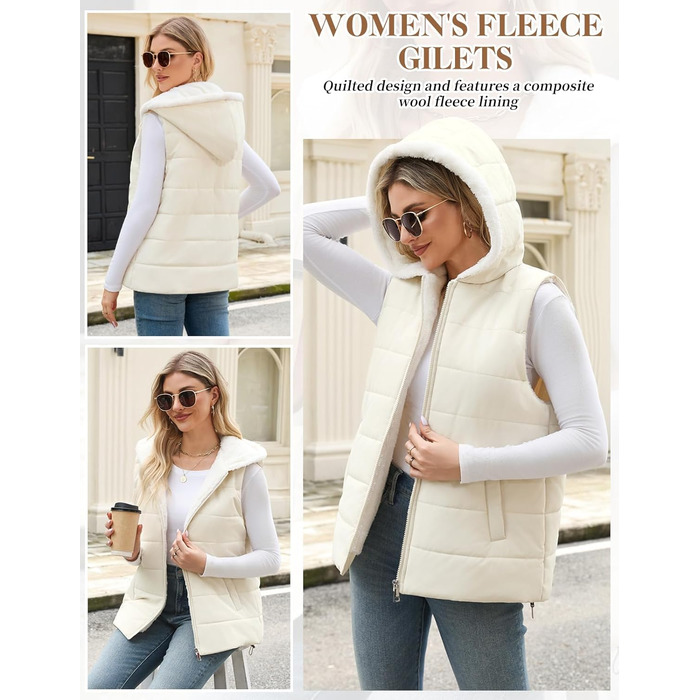 Тепла флісова жилетка CTOP з капюшоном для осені/зими. Легка жилетка з кишенями, колір хакі, розмір S