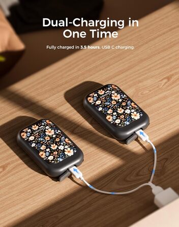 Електричні грілки для рук OCOOPA UT4 Young (Wiesenblumen), 5000mAh, 2 шт. - Компактні, Водонепроникні, Швидкий нагрів