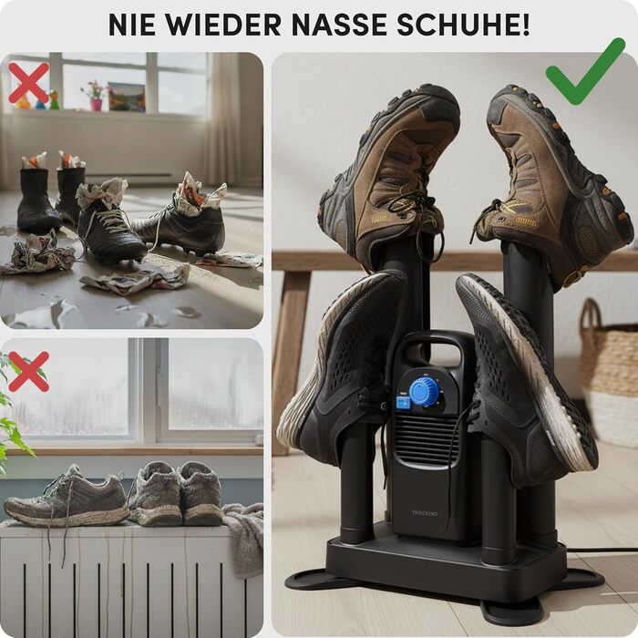 Сушарка для взуття 2 пари з таймером: для спортивного, туристичного, робочого та мото взуття - швидка, тиха та бережна