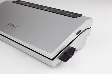 Вакуумний пакувальник CASO GourmetVAC 280 - преміум якість, подвійна зварювальна шов, поршневий насос (15л/хв), регулювання вакууму та часу зварювання, 10 пакетів 20x30 см, сріблястий