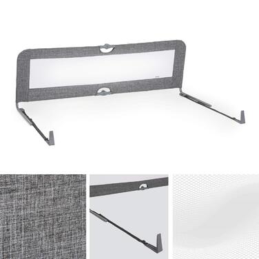 Захисний бортик для ліжка hauck Sleep N Safe Plus XL, дитячий, 150x50x44 см, складаний, для дітей 18 міс-5 років, сірий меланж, підходить для ліжок 200-220 см