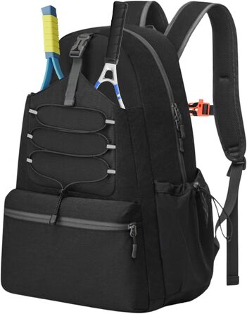 Lunaanda Tennis Backpack - Tactical Tennis Bag with Shoe Compartment & Racket Protection - Large Pickleball Bag Holds 4 Rackets