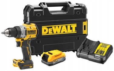 Дриль-викрутач DeWALT DCD800E1T 18V XR PowerStack, 90Нм, комплект з АКБ 1,7Аг