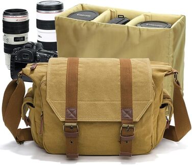 Сумка для фотоапарата DSLR Canvas Messenger BG507 (Хакі) 34x13x27 см