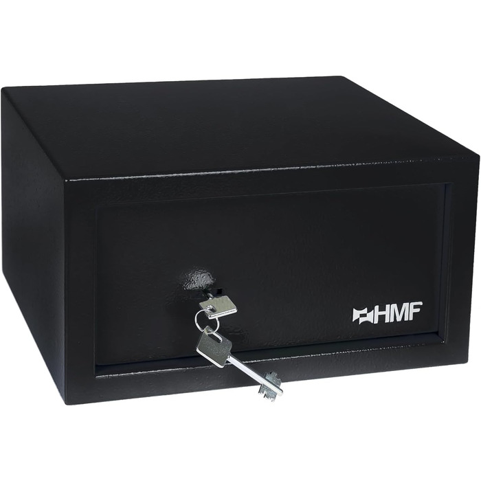 Сейф для меблів HMF 49200-11 з ключем | Сейф для дому (31 x 17 x 19 см, Чорний)