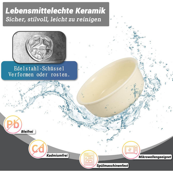 Набір мисок для собак на підставці, кераміка - 2 шт. Fressnapf, 800 мл, бежевий