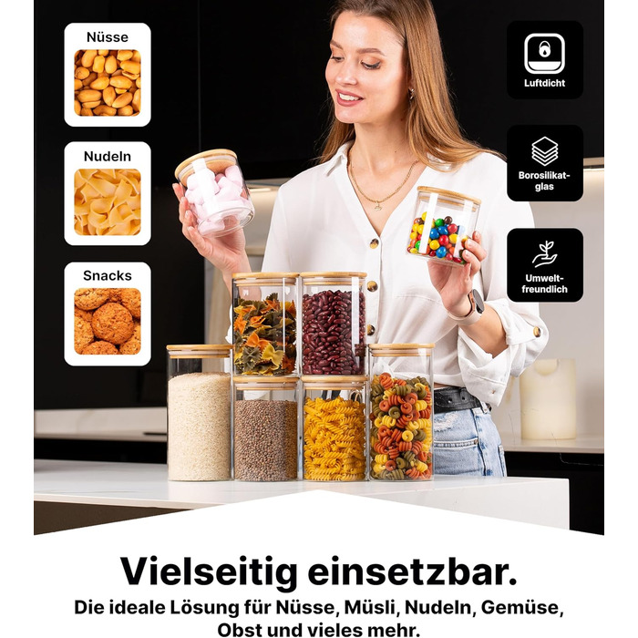 Набір контейнерів для зберігання Deco haus® 2 шт. (1,3 л) - герметичні банки для кави, цукру, крупи та інших продуктів