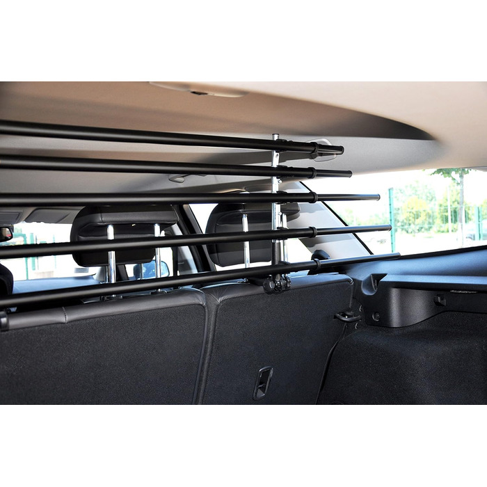 Перегородка для автомобіля Dobar® 62200 Walky Barrier - захист для собак, багажник, нержавіюча сталь, 28-36 x 82-141 см, чорний