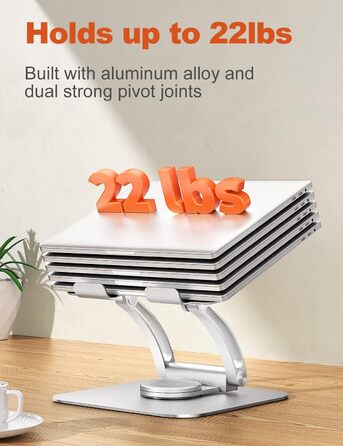 Adjustable Laptop Stand with 360° Rotation - Ergonomic Desk Stand for 10-17