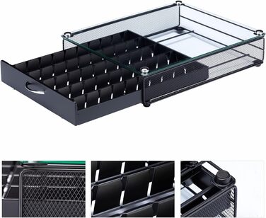 Тримач для капсул Nespresso Vertuo Rice Rat, 50 капсул, чорний, скляний каркас