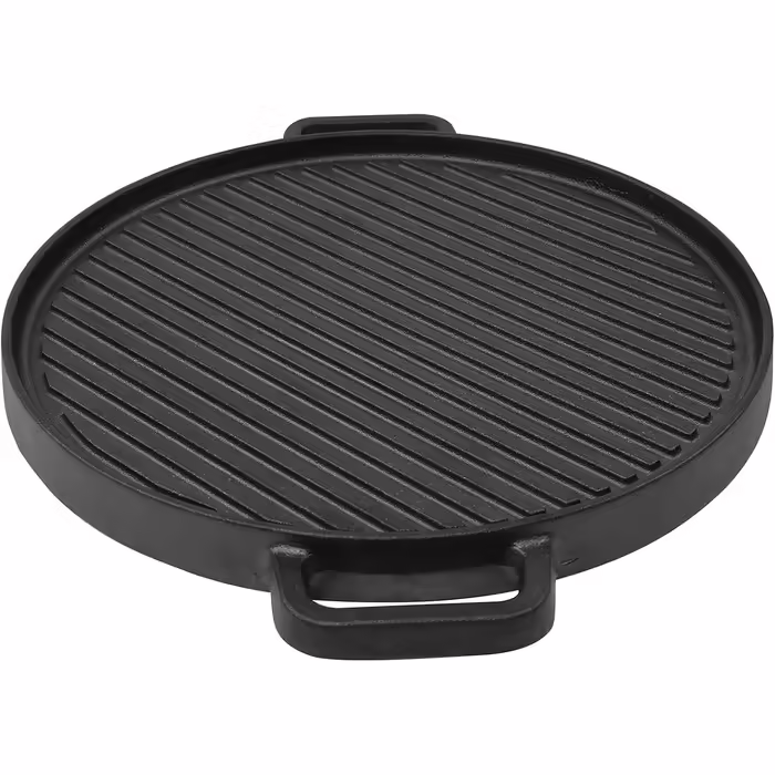 Spetebo Gusseisen Pizza and Crepes Pan - 30 cm - Cast Iron Pan, Serving Pan, for Stove, Grill, and Oven (30 cm Grill Plate)