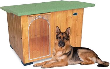 Будка для собак з масивного дерева, термозавіса, для німецької вівчарки (102x88x78) - Made in Italy