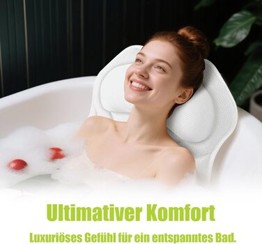 Подушка для ванни Vollkörper для тіла, спини, голови та шиї. Швидковисихаюча біла подушка для ванни – комфортне купання.
