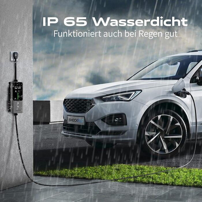 Кабель для зарядки електромобіля Type 2 Schuko 3.68kW, 6-16A, 5M, 1-фазний, з цифровим дисплеєм, IP65, IEC 62196-2 PHEV/EV