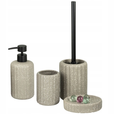 Набір аксесуарів для ванної кімнати з кераміки (глазурована каменіва маса), КОРИЧНЕВИЙ ПЛЯМКАСТИЙ