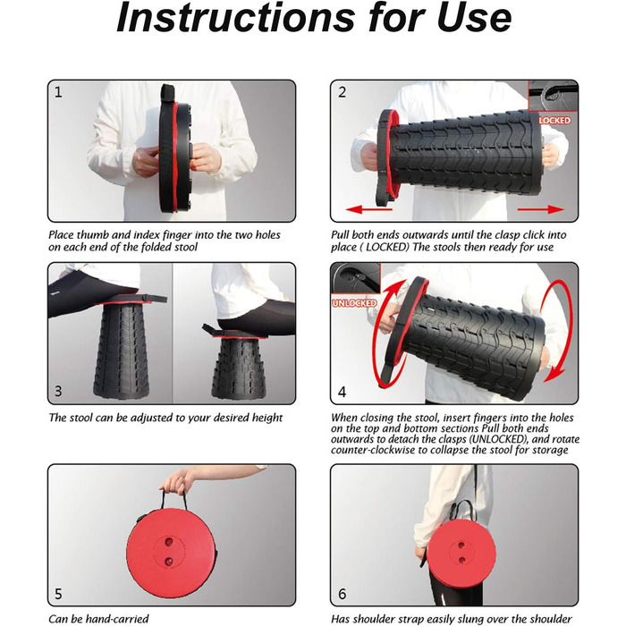 Складаний стілець Deer's Life: портативний, телескопічний, легкий для риболовлі, туризму, саду та відпочинку