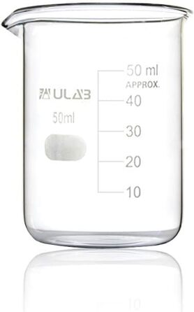 4 Pieces Berker Glass 50ml, Borosilicate Glass Beakers with Graduations, Beaker Set for Laboratory, Kitchen, School, UBG1019